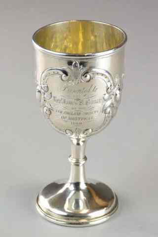 Appraisal: SOUTHERN STERLING SILVER CHALICEPresentation chalice engraved ''Presented to The Rev