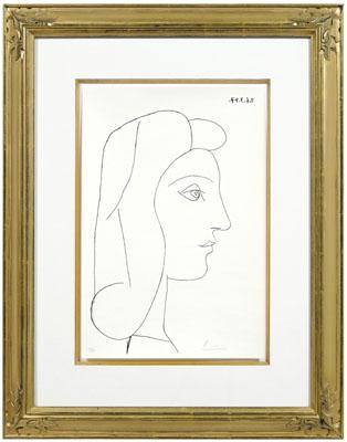 Appraisal: Pablo Picasso lithograph Spanish - Profil de Femme edition signed