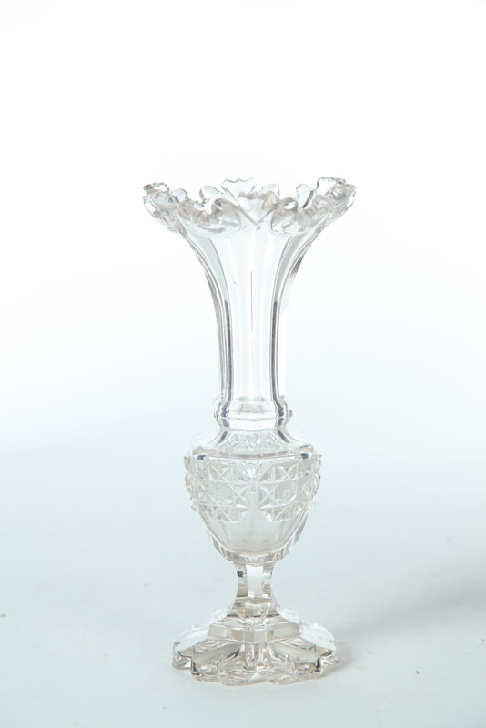 Appraisal: CUT GLASS VASE European last quarter- th century Floriform body