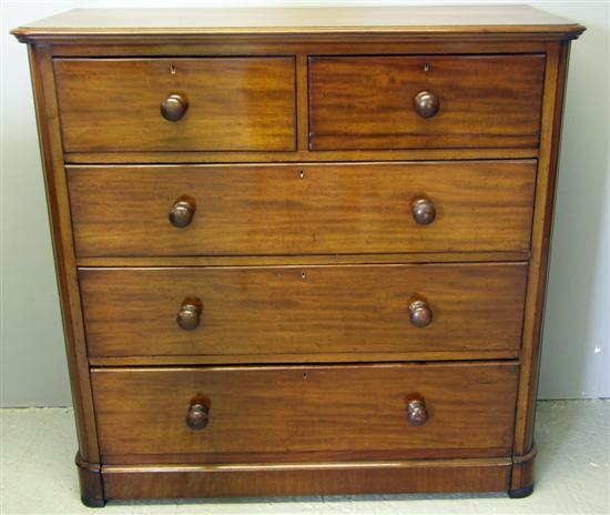 Appraisal: th century mahogany straight front chest of two short and