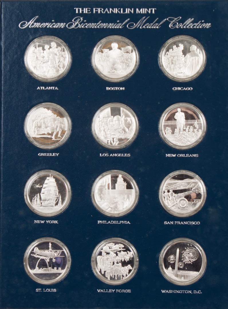 Appraisal: Silver Medallions Franklin Mint July set American Bicentennial Medal Collection