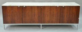 Appraisal: Knoll marble top rosewood credenza veneer loss ht in wd