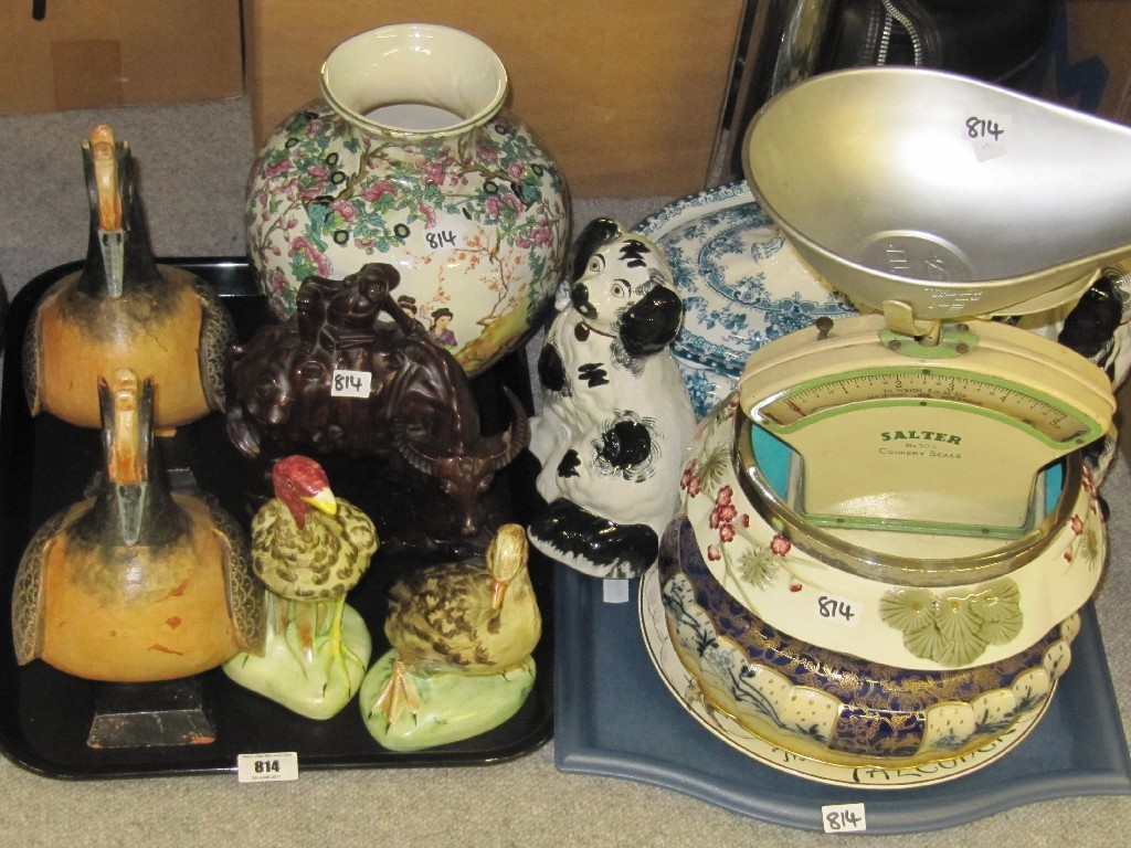 Appraisal: Lot comprising two trays of assorted ceramics etc - bird