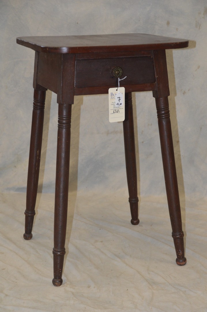 Appraisal: Pine splay legged Sheraton one-drawer stand with old dry brown