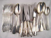 Appraisal: A quantity of continental silver flatware comprising eleven dessert spoons