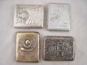 Appraisal: Four Soviet Russian cigar cases two aluminium two plated