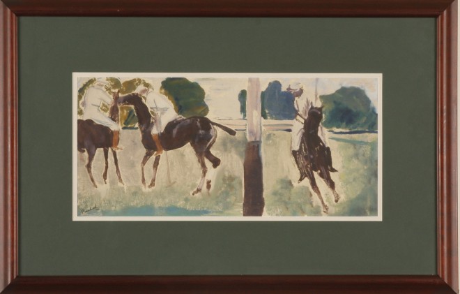 Appraisal: Polo Players gouache x sight SLL Froelich Artist American -