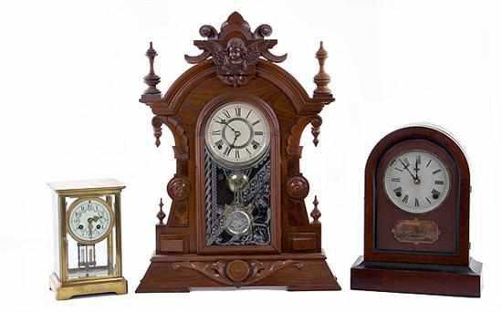 Appraisal: Collection of mantel clocks Gilbert Clock Co America circa eight-day