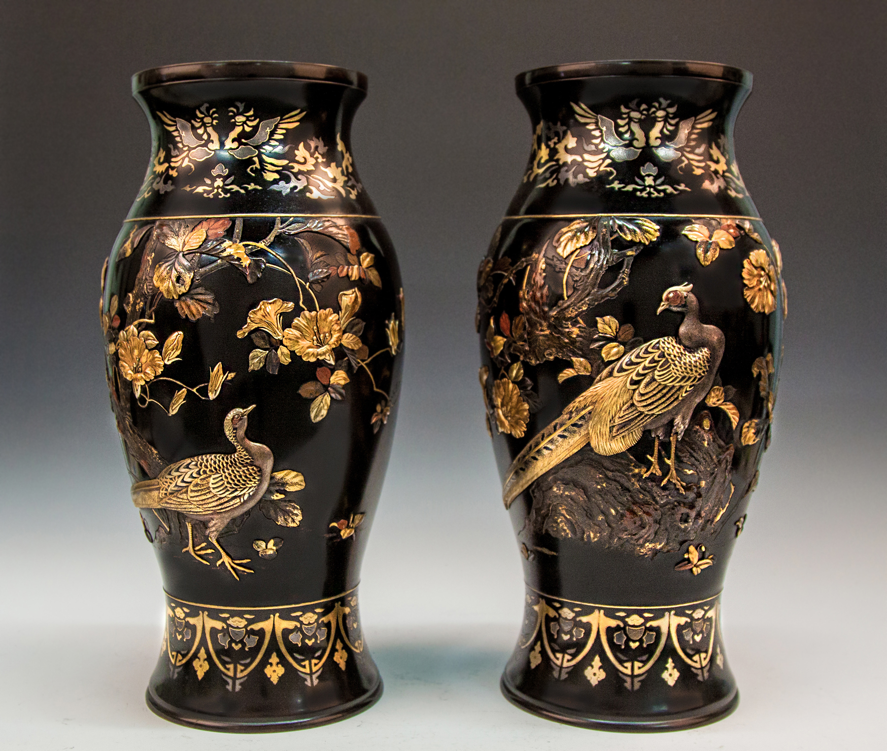 Appraisal: Pair of Fine and Rare Monumental Japanese Meiji Mixed Metal