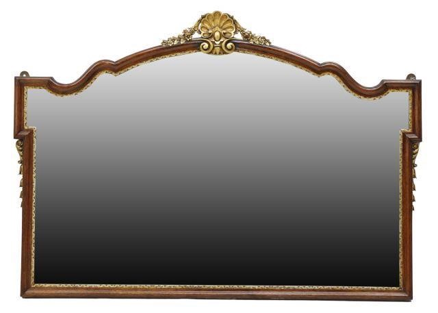 Appraisal: Georgian style parcel gilt mahogany mirror th c shell and