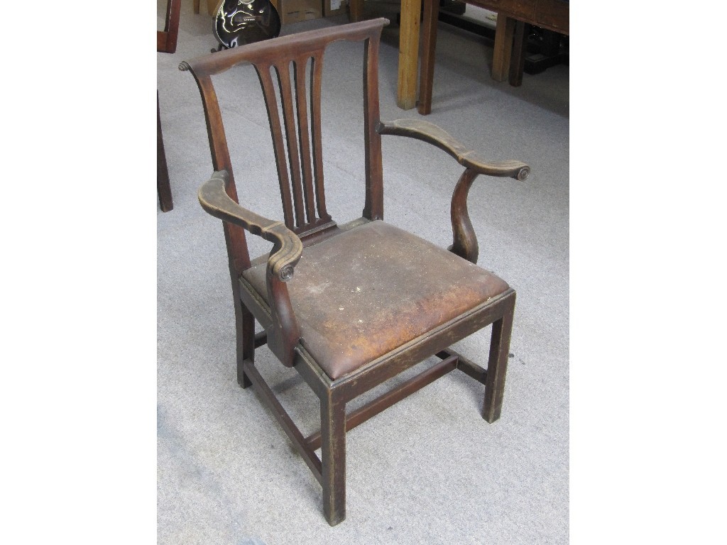 Appraisal: A set of ten mahogany dining chairs with scroll rails