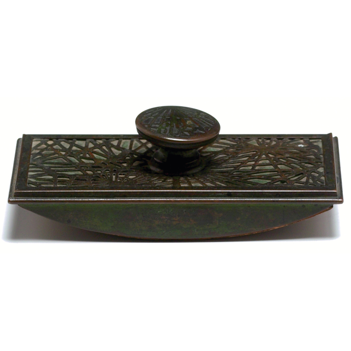 Appraisal: Tiffany Studios rocker blotter bronze in the pine needle design