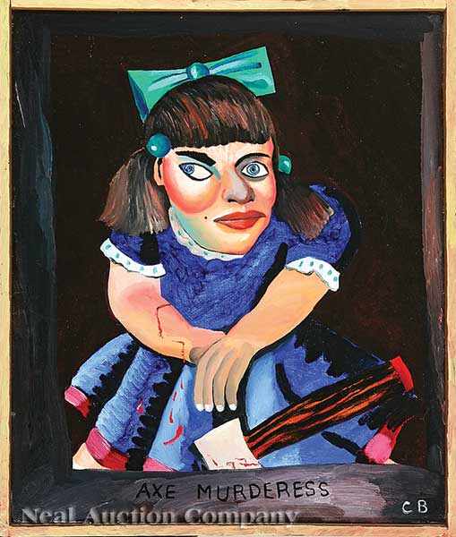 Appraisal: Charles Blank American th c Ax Murderess oil on canvas