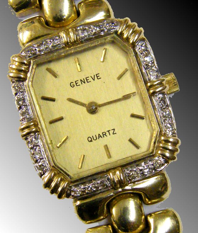 Appraisal: Geneve ct lady's bracelet watch the bezel set with twenty-four