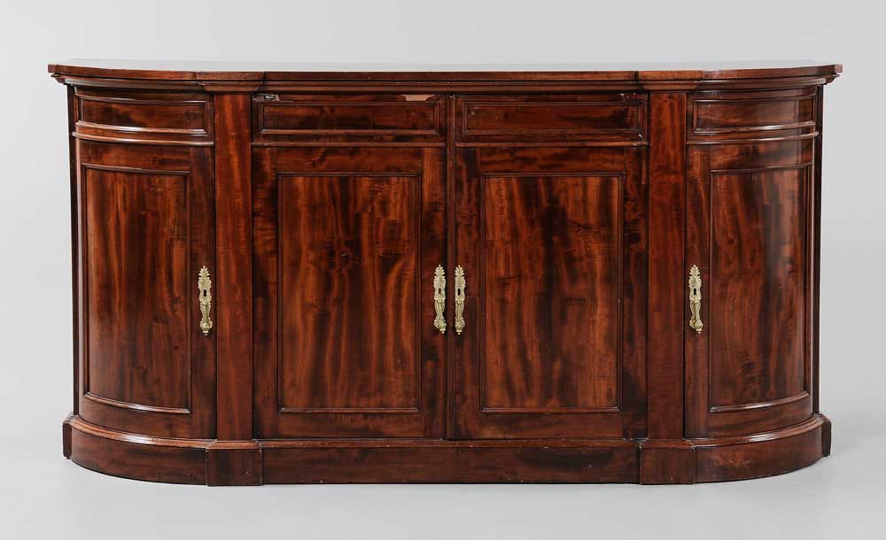 Appraisal: Edwardian Figured Mahogany Sideboard British late th early th century