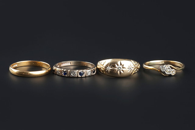 Appraisal: THREE DIAMOND SET RINGS comprising an ct gold and diamond