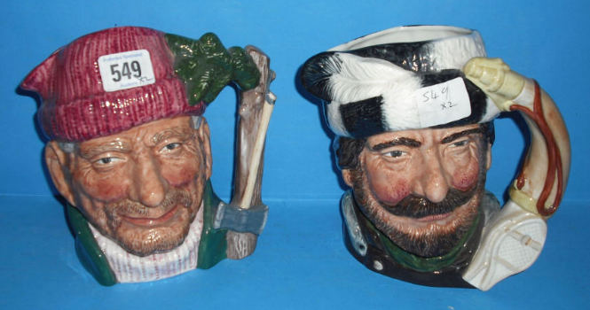 Appraisal: Royal Doulton Large Character jugs The Trapper D and The