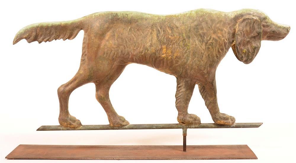 Appraisal: Copper Dimensional Setter Dog Weathervane Late th Century Copper Dimensional