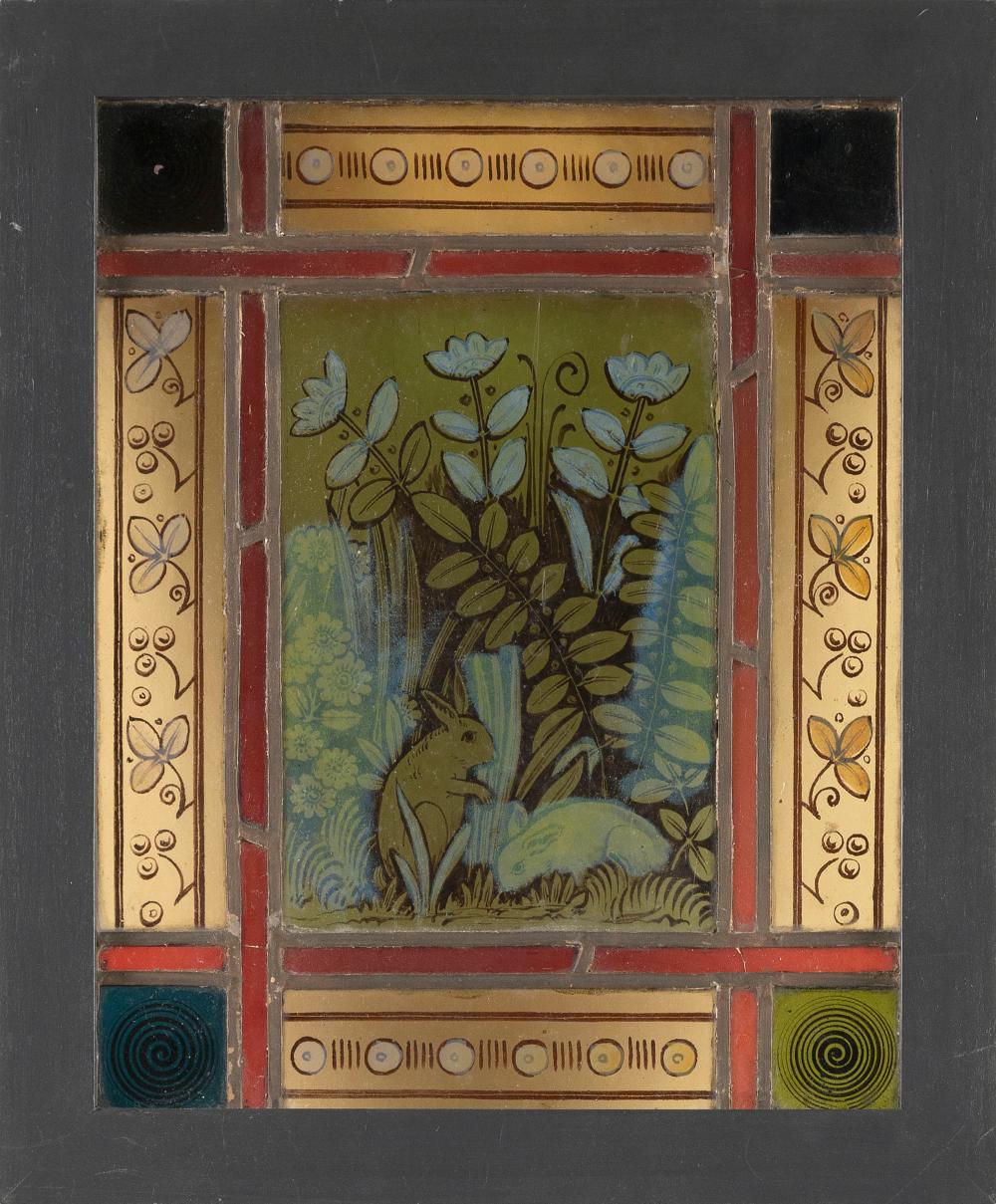 Appraisal: ENGLISH STAINED GLASS PANEL LATE TH CENTURY X ENGLISH STAINED