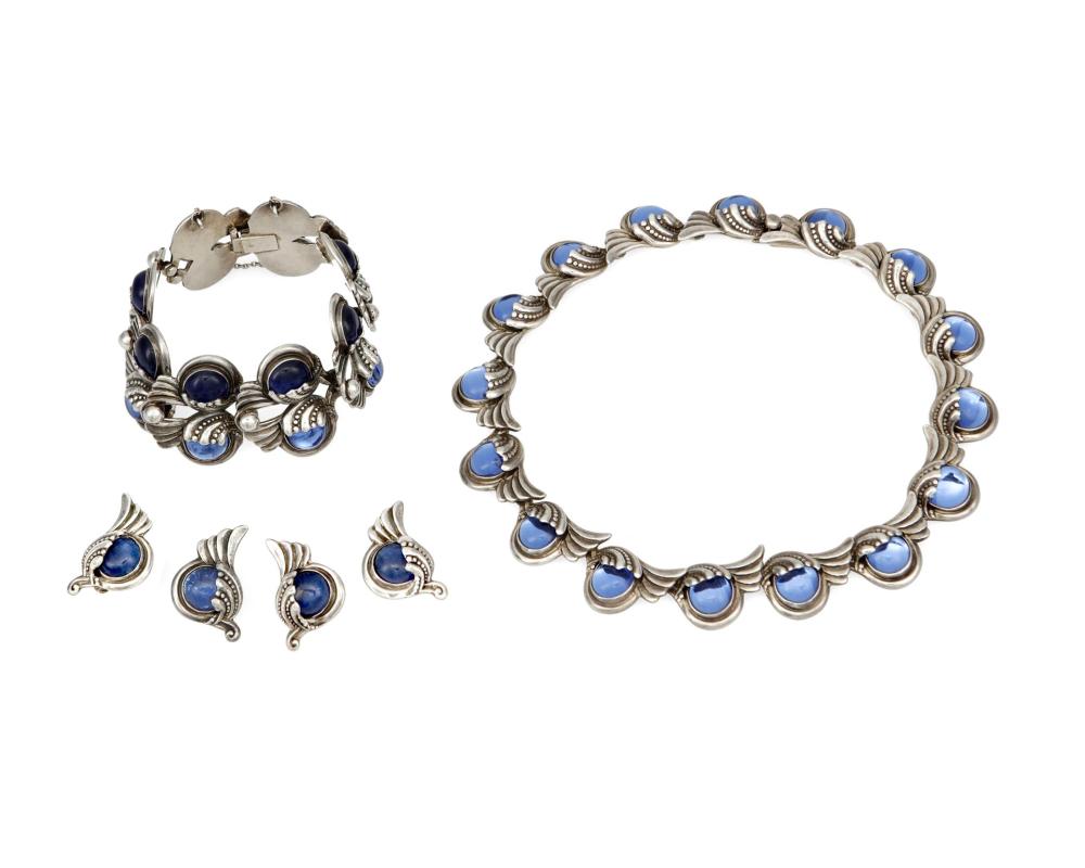 Appraisal: A group of Margot de Taxco silver and blue glass