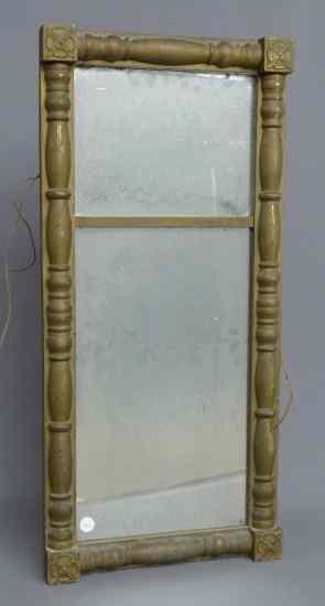 Appraisal: th c split panel mirror '' x ''