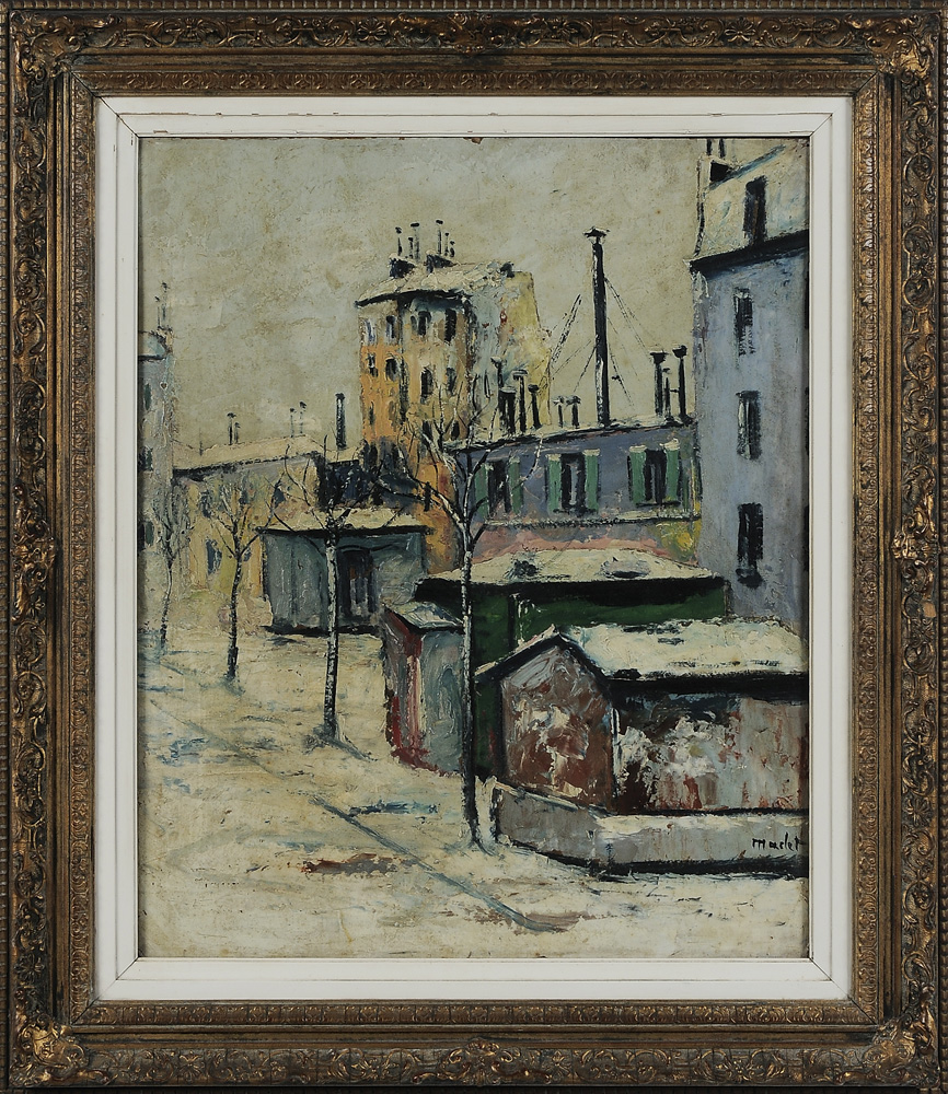 Appraisal: lis e Maclet French - City Street After Snow signed