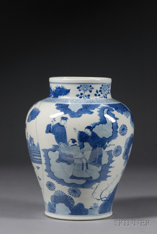 Appraisal: Baluster Jar China th century underglaze blue decoration of the