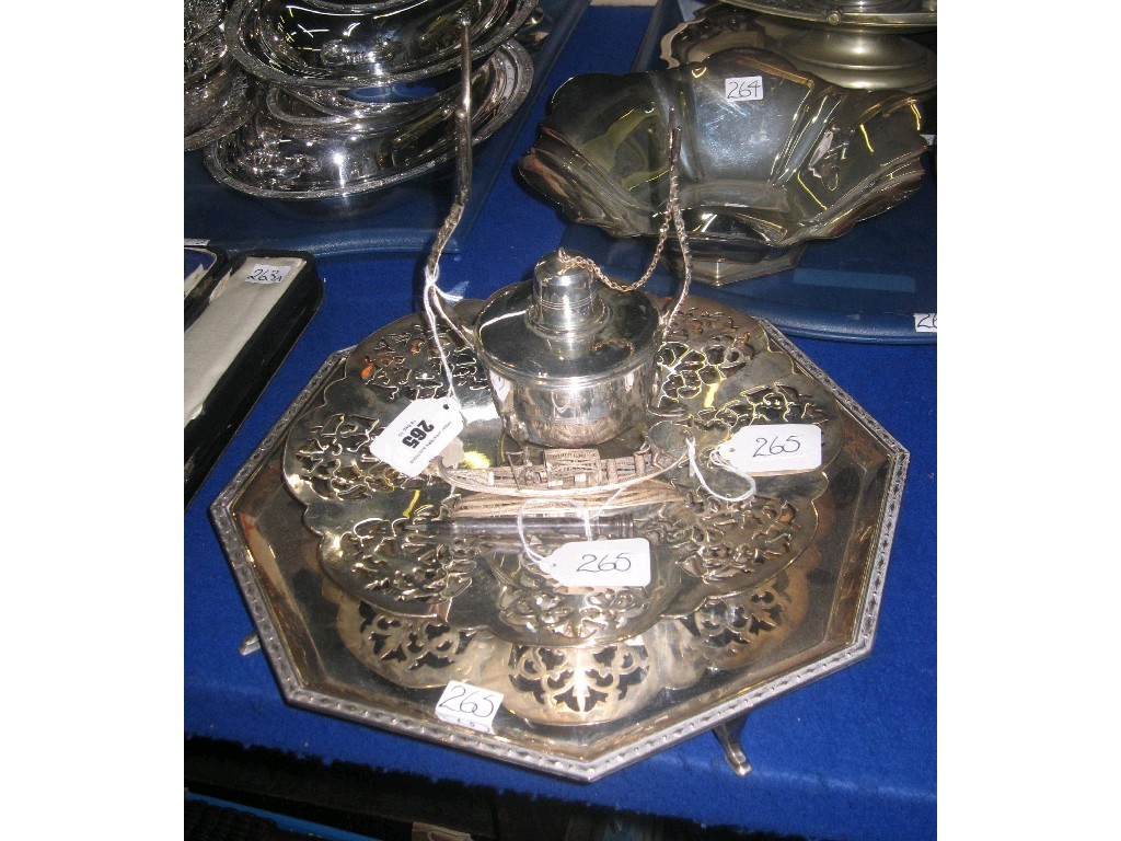 Appraisal: Lot comprising salver kettle stand etc