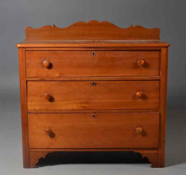 Appraisal: An American Pine Three Drawer ChestEarly Empire style with two