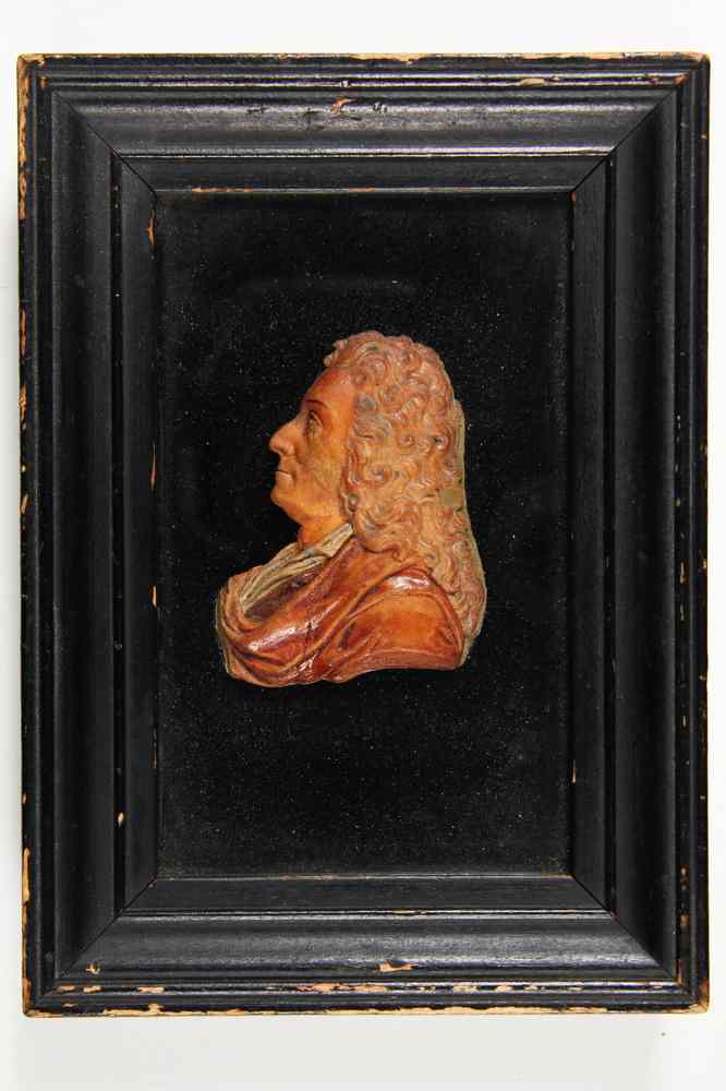 Appraisal: WAX PROFILE RELIEF PORTRAIT OF SIR CHRISTOPHER WREN circa -