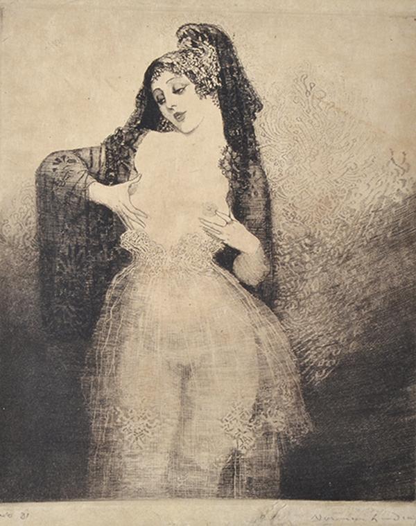 Appraisal: NORMAN LINDSAY - The Talking Breasts soft plate etching ed