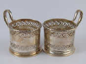 Appraisal: A pair of German assayed silver cupholders Wt gm