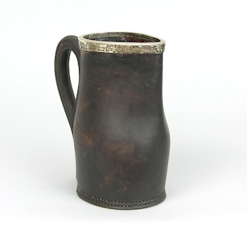 Appraisal: An English Leather and Sterling Silver Water Pitcher By F