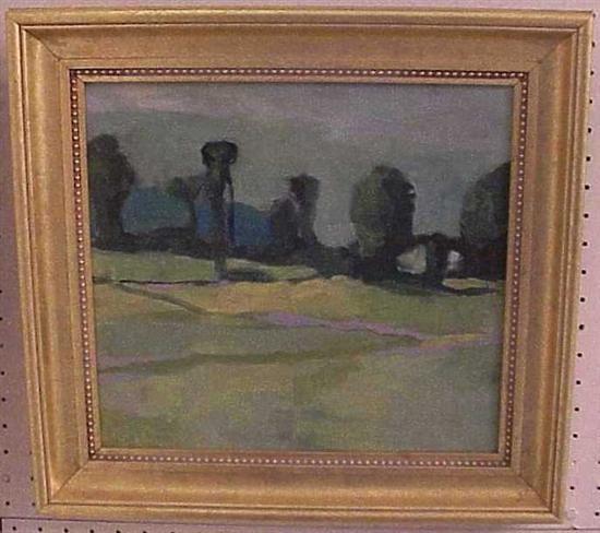 Appraisal: James O'Shea American born oil on artist board abstractsummer landscape