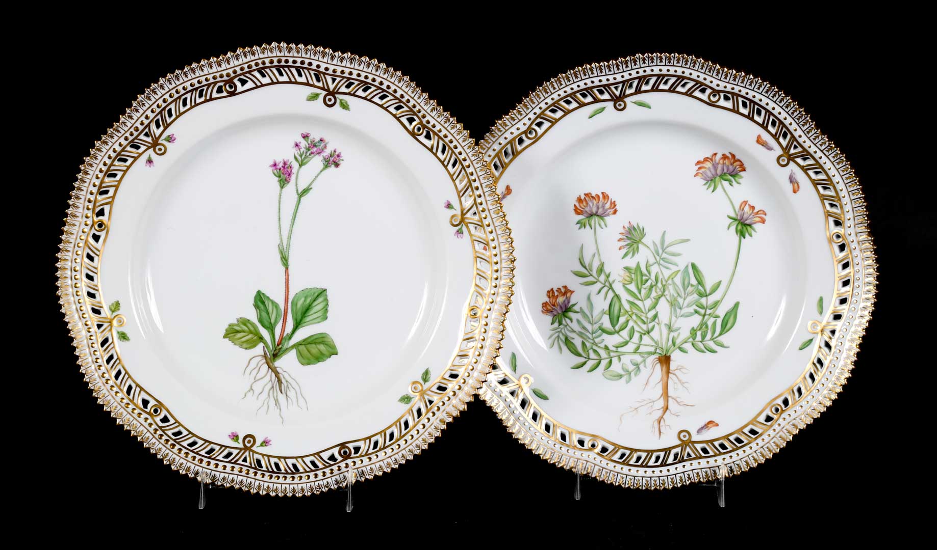 Appraisal: Royal Copenhagen Flora Danica salad plates with pierced border and