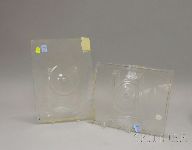 Appraisal: Pair of Architectural Colorless Blown Bull's-eye Glass Panels each with