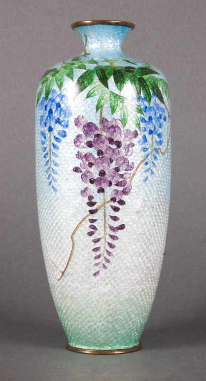 Appraisal: Japanese ginbari cloisonne vase early th century light blue and