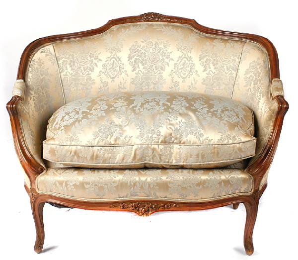 Appraisal: A Louis XV style loveseat th century height in width