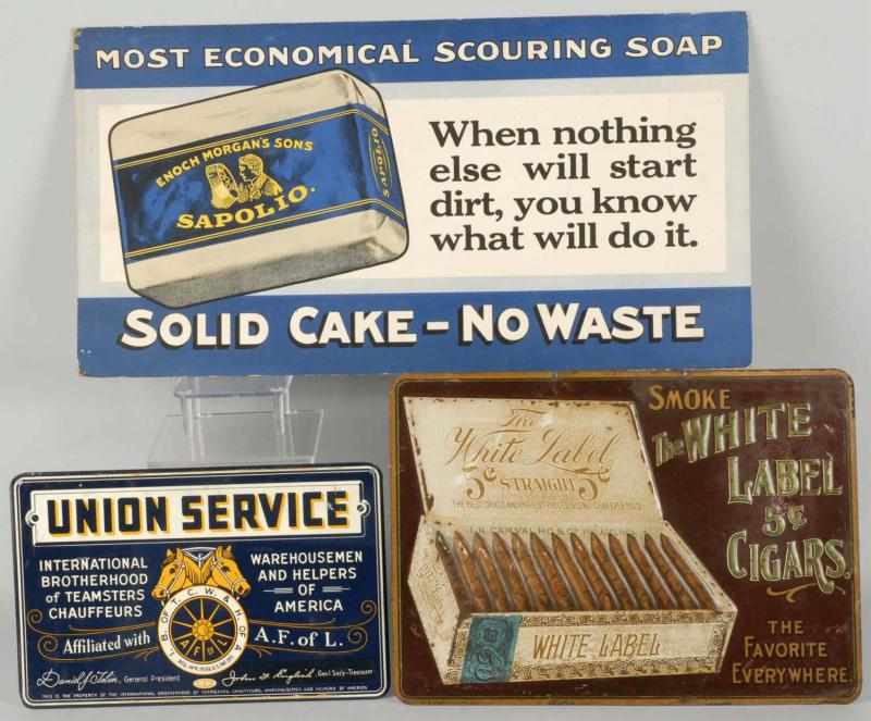 Appraisal: Lot of Advertising Items Description Includes Union Service tin sign