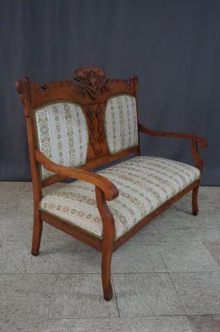 Appraisal: Antique Victorian Carved Wood Settee 's- 's Late Victorian era