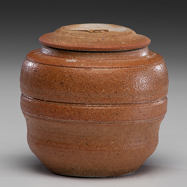 Appraisal: Lidded Jar ca Wood-fired stoneware ht dia in Artist stamp