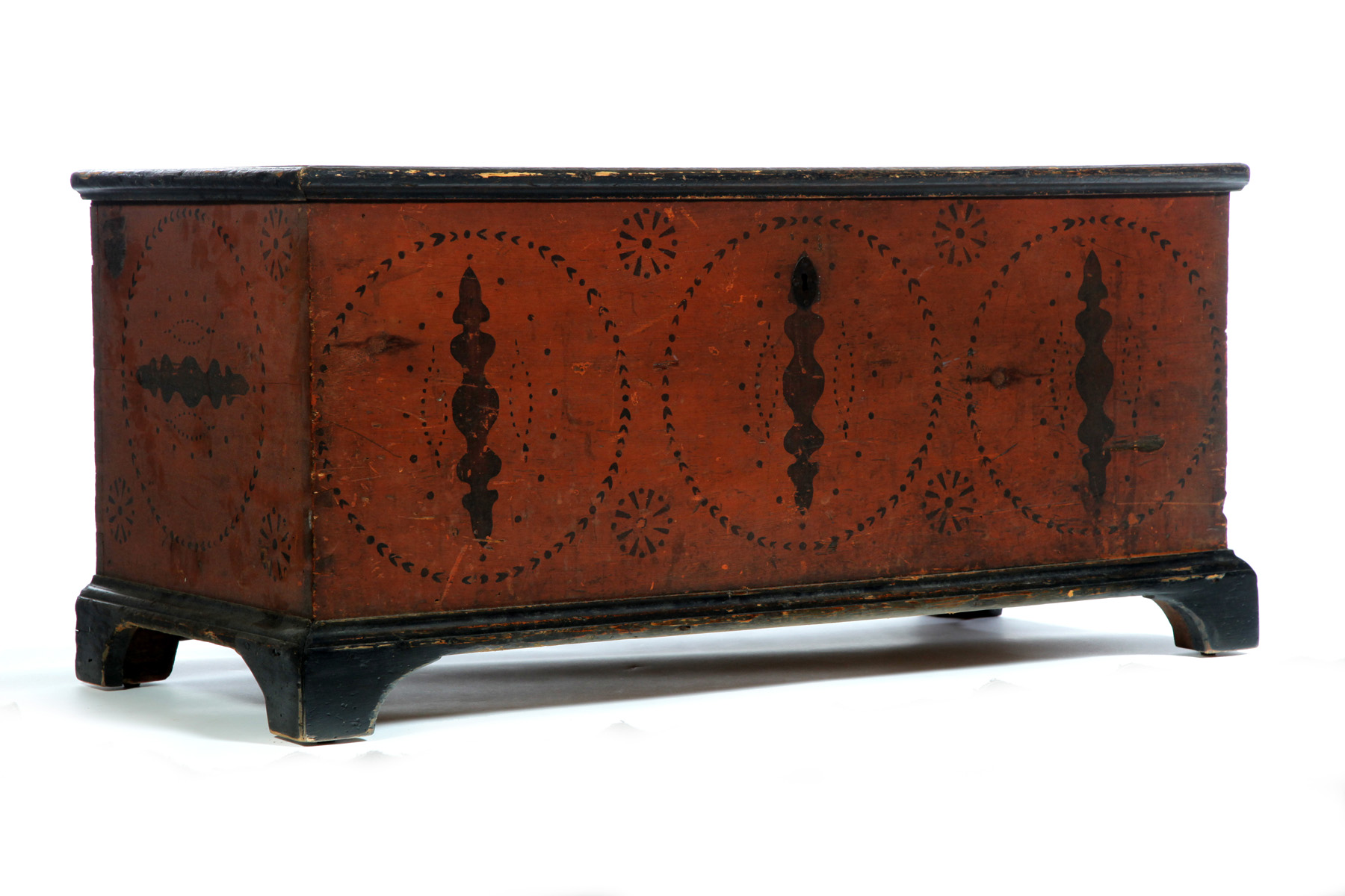 Appraisal: PENNSYLVANIA STENCIL-DECORATED BLANKET CHEST Possibly Centre County mid th century