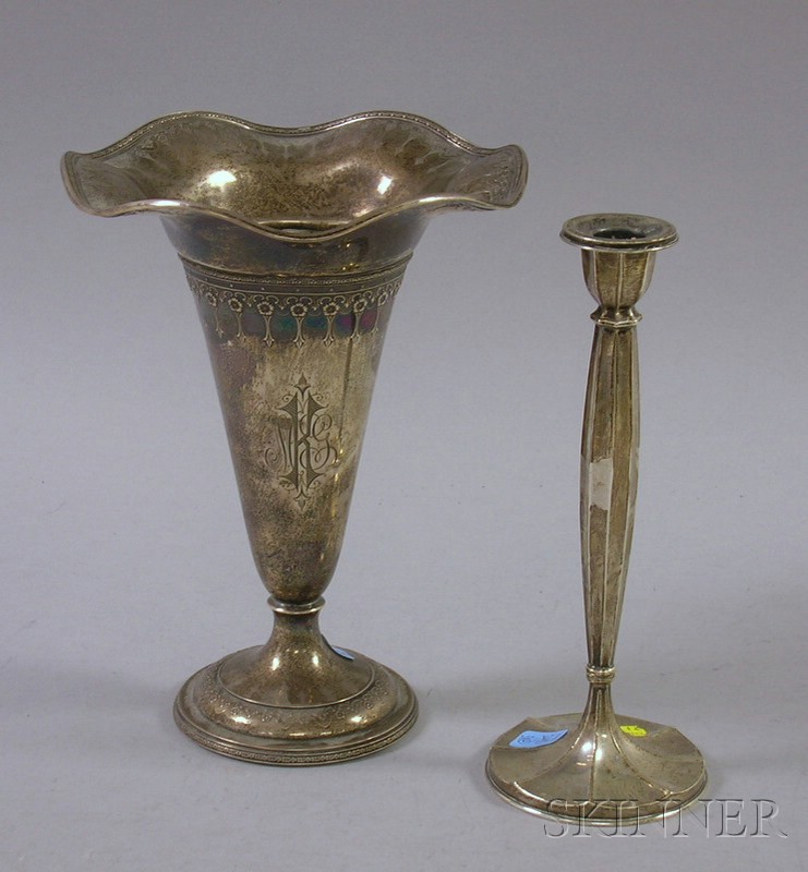 Appraisal: Large Watson Company Weighted Silver Vase and a Durgin Weighted