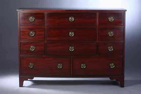 Appraisal: GEORGIAN STYLE MAHOGANY CHEST OF DRAWERS th century Baker Furniture