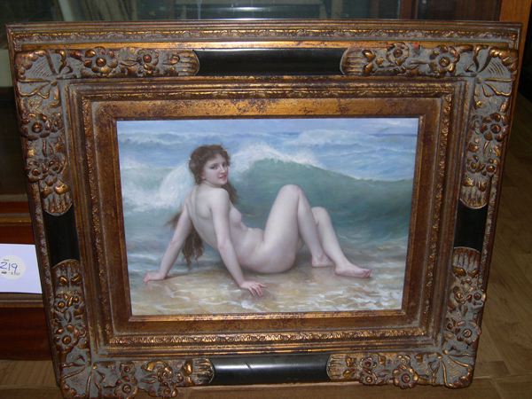 Appraisal: Continental School th Cnetury Nude Maiden Reclining by the Sea