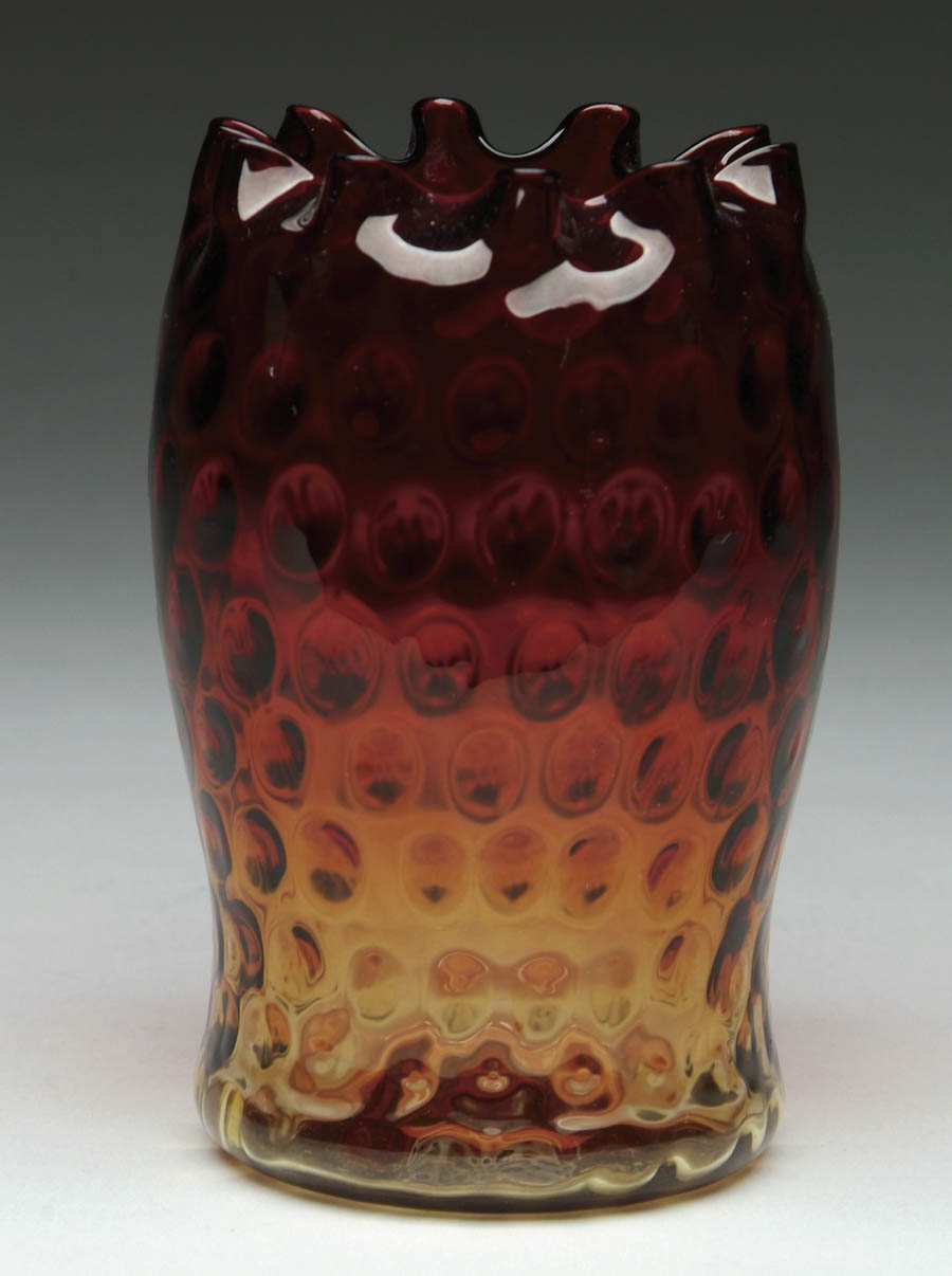 Appraisal: AMBERINA CELERY VASE Lovely amberina celery vase has I T