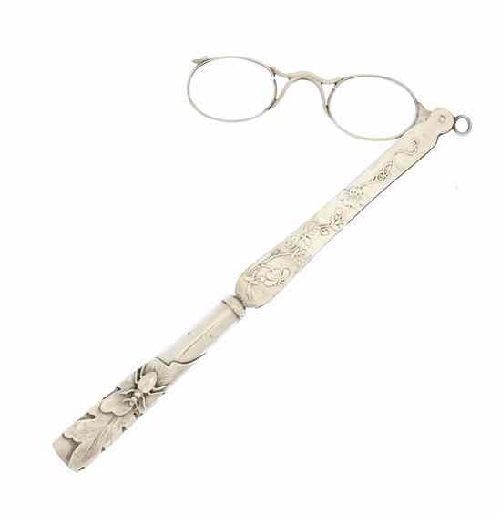 Appraisal: An American Sterling Silver Lorgnette Frank M Whiting Co decorated