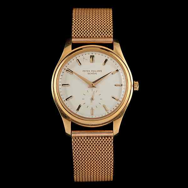 Appraisal: Patek Philippe Calatrava with K Gold Mesh Band A Patek