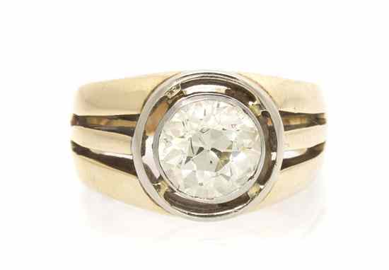 Appraisal: A Karat Gold and Diamond Solitaire Ring containing one old