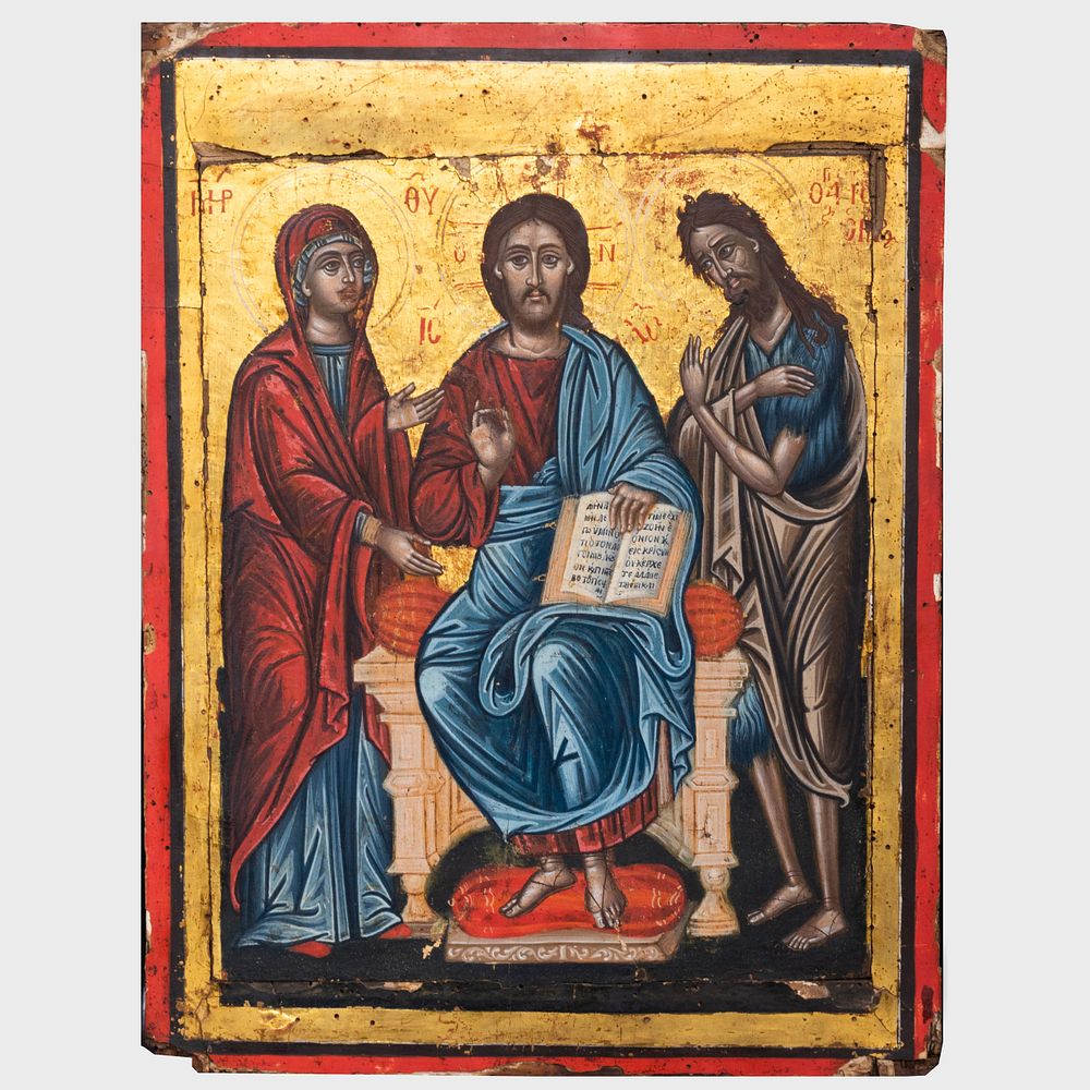 Appraisal: Greek De sis Icon x in By repute Athens thence